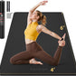 Extra Large Yoga Mat - 72"x35", 72"x48", 78"x57" - Wide TPE Exercise Mat for Home, Stretching, Couples & Family Workouts - 6-12mm Thick, Non-Slip & Waterproof - with Carry Bag and Straps