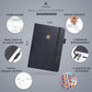 Clever Fox Wellness Planner - Weekly & Daily Health and Wellness Log, Food Journal & Meal Planner Diary for Calorie Counting, Notebook for Medical Condition Tracking, A5-Sized - Silver Black