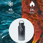 BUZIO 32 oz Water Bottle Insulated with Straw & 3 lid and Carrying Pouch, Leak Proof Anti-Slip Stainless Steel Water Flask Jug, Cold for 48 Hrs Double Vacuum Thermo Canteen, BPA-Free, Shadow