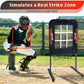 9 Hole Pitching Net with Strike Zone, Baseball Pitching Target, Softball Pitching Net, Portable Pitcher Training Equipment Height Adjustable
