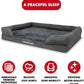 The Dog’s Bed, XXL Grey Fur Memory Foam, Pain Relief: Arthritis, Hip & Elbow Dysplasia, Post Surgery, Lameness, Supportive, Calming, Waterproof, Washable Cover, Veterinary Approved
