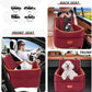 Dog Car Seat for Small Medium Dogs, Memory Foam Puppy Dog Booster Seat with Thick Cushion for Dogs Under 35lbs, Detachable Washable Pet Car Seat Travel Bed with Storage Pockets,2 Safety Belts
