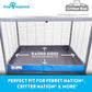 Paw Inspired Critter Box Washable Cage Liner, Reversible Fleece Bedding with Raised Sides for Ferrets, Guinea Pigs, Rats, Chinchillas, and Other Small Animals (Critter Nation/Ferret Nation, Gray/Blue)