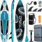 UPWELL 11’6”/11'2”/11'/10'8”/10'6”/10'2” Inflatable Stand Up Paddle Board with sup Accessories Including Backpack, Repairing Kits, Non-Slip Deck, Leash, 3 Fins, Paddle and Hand Pump