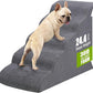 Dog Stairs&Steps for High Beds Up to 28'', 5-Step Dog Ramp for Small Medium Dogs with Washable Cover, Non-Slip Steps for Cats to Get on Couch and Sofa, Durable Foam Ladders, 24.4" Tall, Grey