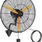 24 Inch Oscillating Misting Wall Mount Fan, Extra Long 3.9ft Wired Remote and 9.8ft Power Cord, IP44 Industrial Commercial Wall Mounted Fan for Greenhouse, Garage, Workshop, Covered Patio