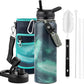 40oz Insulated Water Bottle, Triple Wall Vacuum Stainless Steel Water Bottles - Keeps Cold 48H, Reusable Metal water flask Jug for Gym, Sports, Camping, Hiking,Travel, Northern Lights Green