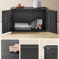 Feandrea Cat Litter Box Enclosure, Litter Box Furniture Hidden with Removable Divider, Indoor Cat House, End Table, 31.5 x 20.9 x 19.7 Inches, Ink Black UPCL002B01