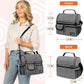 opux Lunch Box for Men, Adult Lunch Box Cooler, Insulated Lunch Bag Women, Dual Compartment Lunchbox for Work, Leakproof Double Decker Lunch Bag, Soft Lunch Pail Tote Boys Girls Kids School, Gray