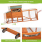 COZIWOW 82" Large Wooden Chicken Coop, Outdoor Rabbit Hutch with Wheels, Sunshine Board, Asphalt Roof, Ramp, Openable Top, Door, Window, Pull-Out Tray, Indoor Bunny Cage (Orange with Pattern)