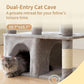 Heybly Heavy Duty Cat Tree, 71-Inch Tall Tower for Large Maine Coon with Extra-Large Baseboard, Cat Condo Furniture with Multi-Level Platforms, 2 Hammocks and 12 Scratching Posts, Light Gray HCT037W