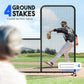 Yes4All Portable L-Screen Baseball 7x7ft with 2 Baseballs, Rubber Wheels - L Screen Baseball for Batting Cage, Protective Pitching Screen Net Double Layers, Carry Bag Included