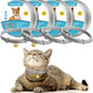 4 Pcs Cat Calming Collar Adjustable Lavender Scent Relaxing Cat Collar with 2 Pendant for Puppies Reduce Stress Aggression Anxious, up to 15 Inches(Grey, Silver)
