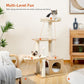PEQULTI Cat Tree Modern Cat Tower for Indoor Cats,Multilevel Cat Play House with Large Condo, Spacious Hammock, Cozy Top Perch,Scratching Post and Dangling Balls