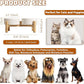 Elevated Ceramic Dog Bowl Set - Raised Feeding Bowls with Non-Slip Bamboo Stand - Small Pet Dishes for Food and Water - Ideal for Cats and Puppies - 16.23 OZ - 2 Cups - 480 ML
