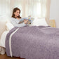 Snuggle Sac Purple Reversible Super Soft Blanket Twin Size for Bed and Sofa, Warm Cozy Knit Blankets Fuzzy Plush, Heather Purple, 60x80 inches