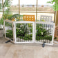 ZJSF Freestanding Panel Dog Gate for Indoor, Doorways,Stairs, or Hallways,Foldable Wooden White Pet Gates for House,Pet Gate for Dogs,Dog Fence, Puppy Gate,Support Feet Included,24 "Height-3 Panels