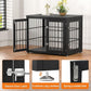 32 Inch Heavy Duty Dog Crate Furniture for Medium and Small Dogs, Decorative Pet House End Table, Wooden Cage Kennel Furniture Indoor, Gray