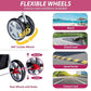 4 Wheels Pet Stroller for Small Medium Dogs Cats 10-33 lbs, Foldable Dog and Cat Stroller with Cup Holder & Storage Basket & Breathable Mesh, Pet Strolling Cart for All-Season, Pink
