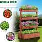 SUNYRISY 4 Tiers Vertical Wooden Raised Garden Bed Outdoor, Freestanding Garden Planter Box Stand for Planting Herbs Flowers Vegetables Outdoor Gardening