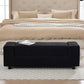 Teddy Storage Ottoman Bench,55 Inch Upholstered Boucle Comfy Sherpa End of Bed Bench with Large Storage for Bedroom/Living Room/Entryway/Closet(Black)
