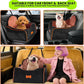 Dog Car Seat for Small Dogs Under 30lbs, Detachable Washable Pet Booster Seat with Safety Belt & Storage Pockets, Travel Car Bed, Black/Brown