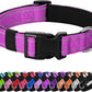 Reflective Dog Collar Padded with Soft Neoprene Breathable Quick Release Basic Dog Collars for Medium Large Dogs Dark Magenta
