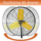 HiCFM 24" Oscillating Wall Fan, 8900 CFM High Velocity Industrial Wall Mounted Heavy Duty Shop Fans with 3 Speed Settings 80° Oscillation for Outdoor Commercial Garage Warehouse workshops Factory
