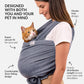 Dog Sling Carrier for Small Dogs - Anti-Anxiety Cat Sling, Puppy Pouch - Pet Sling in Gray Black Blue Green Pink Yellow (Gray, Large)