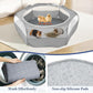 2-in-1 Small Animals Playpen with Pad, Waterproof Small Pet Cage Tent with Reusable Pad, Portable Outdoor Yard Fence with 3 Metal Rod for Chick/Kitten/Puppy/Guinea Pig/Rabbits/Chinchillas, Gray