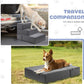 Foldable 18 Inch Wide 3 Step Wide Dog Stairs for Large Dogs, 18 Inch Height Foam Dog Steps for Bed & Couch, Linen Covered Pet Stairs for Dogs to Get on Bed, Outdoor Foam Pet Steps for for Cars & SUV