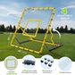 Baseball Rebounder Net,4x4.5FT Multi-Sport Pitch Back Rebounder Steel Frame with 4 Adjustable Angles, 40pcs Bungees Soccer, Volleyball&Lacrosse Trainer for Solo Fielding,Pitching and Reflex Training