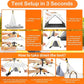 Canopy Shade Tent for Large XL XXL Jumbo Elevated Raised Dog Bed Cots, Quick Setup & No Assembly Needed, Outside Outdoor Cooling Camping Pet Sun Umbrella, Gray 70"X55" (Cots Not Included)