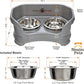 Neater Pet Brands Neater Feeder Deluxe Mess Proof Dog Bowls Elevated for Small Dogs Under 19 lbs, Made in USA, No Spill Raised Dog Food Bowl Stand Feeding Station, Food and Water Bowl Set, Grey