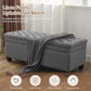51" Fabric Storage Ottoman Bench, Upholstered Rectangle End of Bed Storage Ottoman Tufted Living Room Bedroom Bench with Safety Hinge, Solid Wood Legs, Loads 500 lb(Dark Grey)
