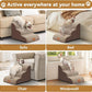Dog Ramp and Stair for Bed 16" H-20 H,3-Step Cat Stair for Sofa and Chair,4-Step Dog Ramp for High Bed and Window,Durable Nonslip Fabric Cover for Indoor (Coffee-16 H, Pet Friendly, 3)