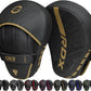RDX Boxing Pads Curved Focus Mitts, Maya Hide Leather Kara Hook and jab Training Pads, Adjustable Strap Ventilated, MMA Muay Thai Kickboxing Coaching Martial Arts Punching Hand Target Strike Shield
