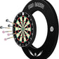 Bristle Dart Board Set, Professional Dart Board 18" with 6pcs 18g Darts Outdoor Dartboard Set, Compressed Sisal Metal Wire Board with Rotating Number Ring
