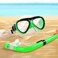 GreenLF Kids Snorkel Set, Anti-Fog Snorkeling Mask with Nose Covers for Youth Junior Child, Boys & Girls Age 5-12, Semi-Dry Diving Scuba Swimming Goggles Gear Packages