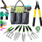 Gardening Tools – 42 Piece Premium Gardening Tool Set,Heavy Duty Hand Tools with Fashion Garden Tools Organizer Handbag,Rust-Proof Gardening Tool Kit, Ideal Gardening Gifts for All (Green/Grey)