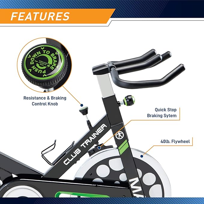MARCY Club Revolution Bike Cycle Trainer for Cardio Exercise XJ-3220 Black