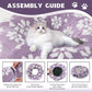 Cat Tunnel for Indoor Cats, Cute Peekaboo Cat Cave with Dangling Balls, Pet Donut Tunnel Bed with Circle Mat for Puppy Kitten Rabbit, Purple