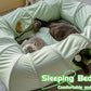 XxingSheep 4 Ways Shuttled XL Cat Tunnel Bed for Indoor Cats Peekaboo Cat Cave Donut with Cool Mat (Green)