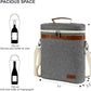 3 Bottle Insulated Wine Tote Carrier Bag, Portable Travel Padded Wine Cooler - Corkscrew Opener, Handle and Adjustable Shoulder Strap, Wine Lover Travel Picnic Party Wedding Wine Tote Grey