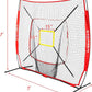 Storgem Baseball and Softball Practice Net 7×7ft Portable Hitting Pitching Batting Training Net Baseball Backstop Net with Batting Tee and Strike Zone and Bow Frame