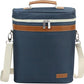 ZORMY 3 Bottle Insulated Wine Tote Cooler Bag, Portable Carrier with Corkscrew Opener and Shoulder Strap for Beach Travel Picnic, Unique Gift for Wine Lovers Navy Blue