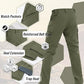 TACVASEN Men's Winter Pants 9 Pockets Fleece Snow Hiking Pants Water-Resistant Warm Softshell Thick Tactical Pants