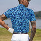TAPULCO Mens Quick Dry Polo Shirts Camouflage Pattern Performance Athletic Lightweight Breathable Casual Golf Tshirts