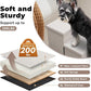 Dog Stairs with Condo 18" H, 3-Step Wider Dog Steps for High Beds Couch, Folding Storage Pet Stairs Gift for Small/Medium/Large Old Dogs Cats, Ramp for Climbing Car Up to 200 lbs, Beige