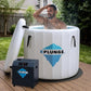 Arctic Fox 39" 1-Person Inflatable Cold Plunge Ice Bath or Hot Tub with 3/4 HP Chiller and Heater, PVC Insulated Lid, Hand Pump, Repair Kit, 88-Gallon Capacity, Indoor/Outdoor Tub – Gray